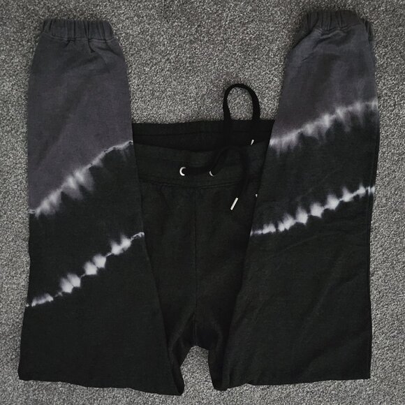 BEBE SPORT dark gray SWEATPANTS tie-dye WHITE light gray POCKETS - Picture 10 of 11